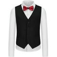 thumbnail image 4 of Lycody 3 Piece Boys Formal Slim Fit Suits Teen Casual Tuxedo Suits for Kids Wedding Ring Prom Bearer Outfit with Blazer Multicolor Jacket Pants and Vest 2-20 Years, 4 of 8