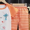thumbnail image 4 of Zshosam Pajamas for Kids Girls Big Girls Button Down Pajama Set 2pcs Short Sleeve with Long Pants Sleepwear Size 3T 4T,(Orange 3-4 Years), 4 of 4