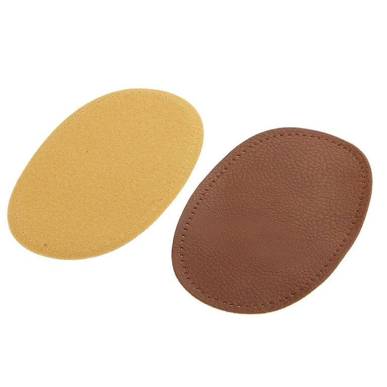 4x Elbow Patches Sewing Applique Patches, Oval Fabric Patch Repair Sewing  Elbow Knee Patches , (Brown + Black)