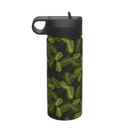 

Susaid Tropical Palm Leaves Fern Leaf Print 18oz Sports Insulated Kettle Stainless Steel Water Bottle For Running Hiking Cycling Climbing
