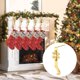 thumbnail image 2 of Soporte para medias navideñas para repisa de chimenea, soporte para medias navideñas de metal de bronce brillante para repisa de chimenea, decoraciones navideñas, 2 of 5