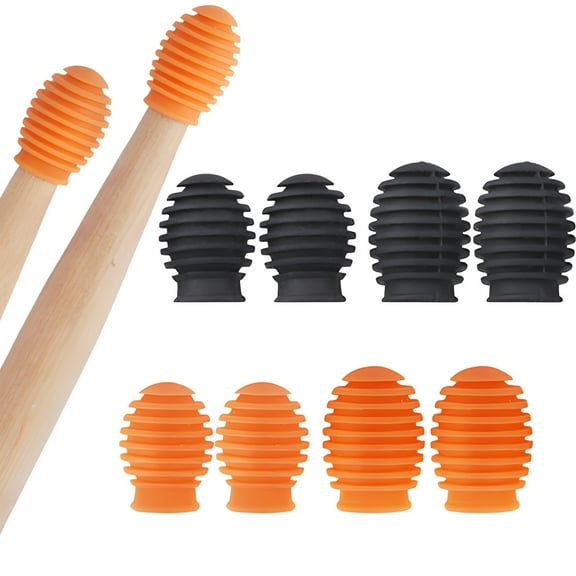 8 PCS Silicone Drum Stick Tips, Drumstick Dampeners for Silent Practice, Spiral Design Noise Reduction Covers for 5A 7A Sticks, Portable Drum Practice Silicone Tips