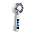 thumbnail image 1 of Ventilador de mano, ventilador personal con pantalla digital, recargable por USB, mini de mano, de refrigeración para pesca, actividades al libre Blanco, 1 of 8