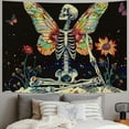 thumbnail image 2 of Orinice  Blacklight Skeleton Tapestry Butterfly Tapestry Trippy Evil Eye Tapestry UV Reactive Plant Wall Tapestry Galaxy Space Tapestry Wall Hanging for Bedroom 40x30inch, 2 of 6