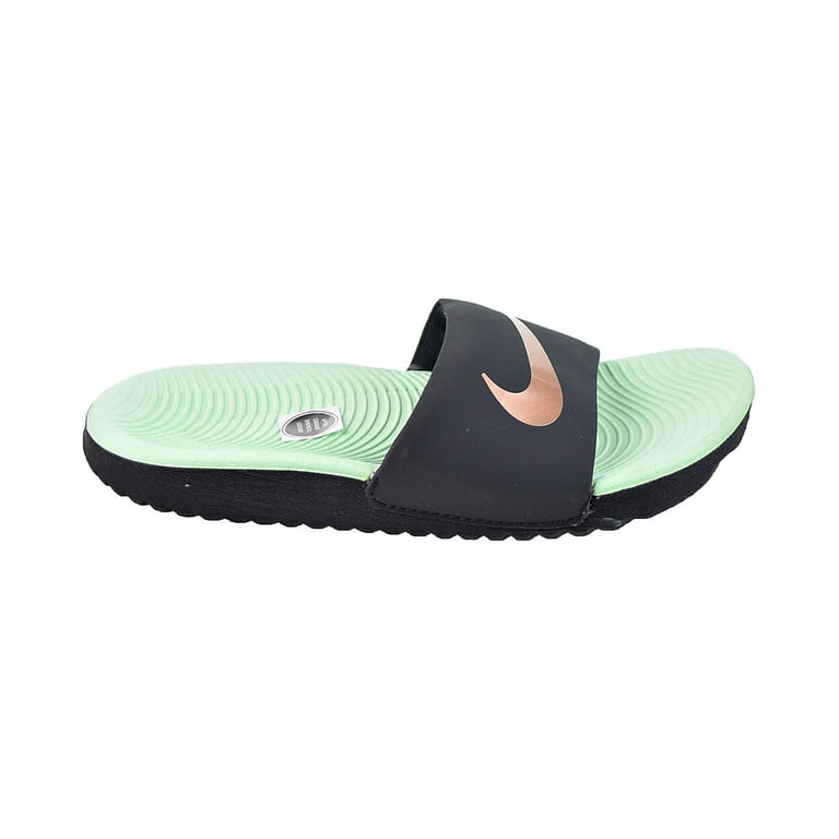 Nike Kids Kawa Slides Ultra Comfort and Flex Motion Sandals in Black Mint Green Size 12c Walmart