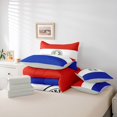 thumbnail image 6 of Manfei Paraguay Flag 7 Pieces Full Size Bedding Sets,World Patriot Full Size Bed in a Bag,Red White Blue,Light Gray Reversible, 6 of 7