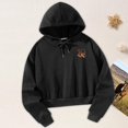 thumbnail image 1 of Sudaderas con capucha con cordón, sudaderas con capucha para mujer, estampado de palabras de amor, ropa negra para mujer con corte holgado para ir de XL, 1 of 8