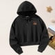 thumbnail image 1 of Sudaderas con capucha con cordón, sudaderas con capucha para mujer, estampado de palabras de amor, ropa negra para mujer con corte holgado para ir de XL, 1 of 8