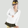 thumbnail image 4 of Amzcrzy Sun Protection Hoodie for Women 2026 Upf50+ Solid Color Zip up Summer Tops with Drawstring Hood Brim Lightweight Ice Silk Long Sleeve Sun Shirts for Outdoor Workout White M, 4 of 6