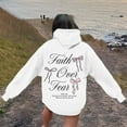 thumbnail image 6 of Fshinging Women Hoodies & Sweatshirts Bow Letter Graphic Long Sleeve Drawstring With Pockets Fall Sweatshirts, 6 of 7