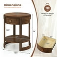 thumbnail image 2 of Kepooman End Tables,Side Tables,2-Tier Round End Table Mid Century Modern Nightstand with Drawer and Shelf, 2 of 5
