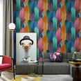 thumbnail image 3 of 1 Roll 3D Multicolor Imitation Feather Pattern PVC Wallpaper, Waterproof Moisture-proof Self-Adhesive, Peel And Stick Contact Paper For Living Room, Kitchen, Bedroom, Home And Dormitory Furniture Deco, 3 of 5