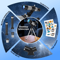 thumbnail image 3 of 70mm Aperture Refractor Telescope for Kids & Adults, 300mm Astronomy Telescope for Beginners, Portable Travel Telescope with Tripod & DIY Stickers, 3 of 7