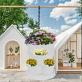thumbnail image 4 of VECELO 5 Tier Stackable Planter, Vertical Gaden Planting Tower with Removable Wheels, Indoor & Outdoor Gardening Pots for Strawberries, Flowers, Herbs, Vegetables, White, 4 of 9