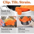 thumbnail image 4 of Colador de ollas y colador de pasta Snap N Strain: colador de silicona ajustable con clip para ollas, sartenes y tazones, color naranja, 4 of 4