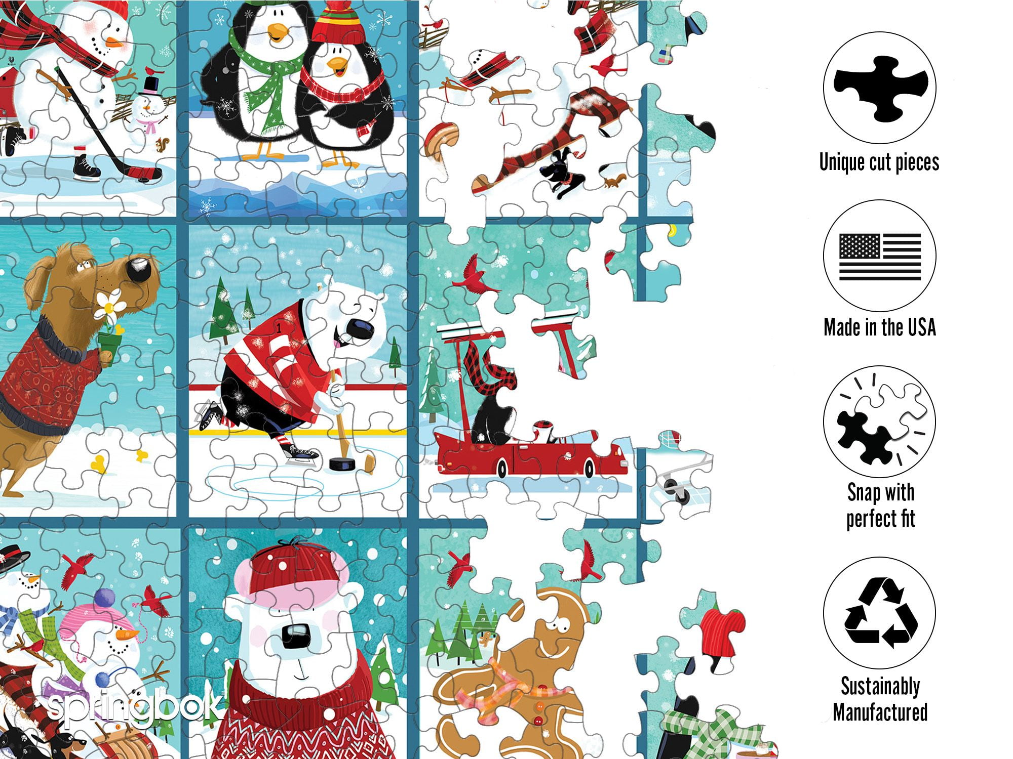 Springbok 400 Piece Snow Day Fun Jigsaw Puzzle for Adults and Families
