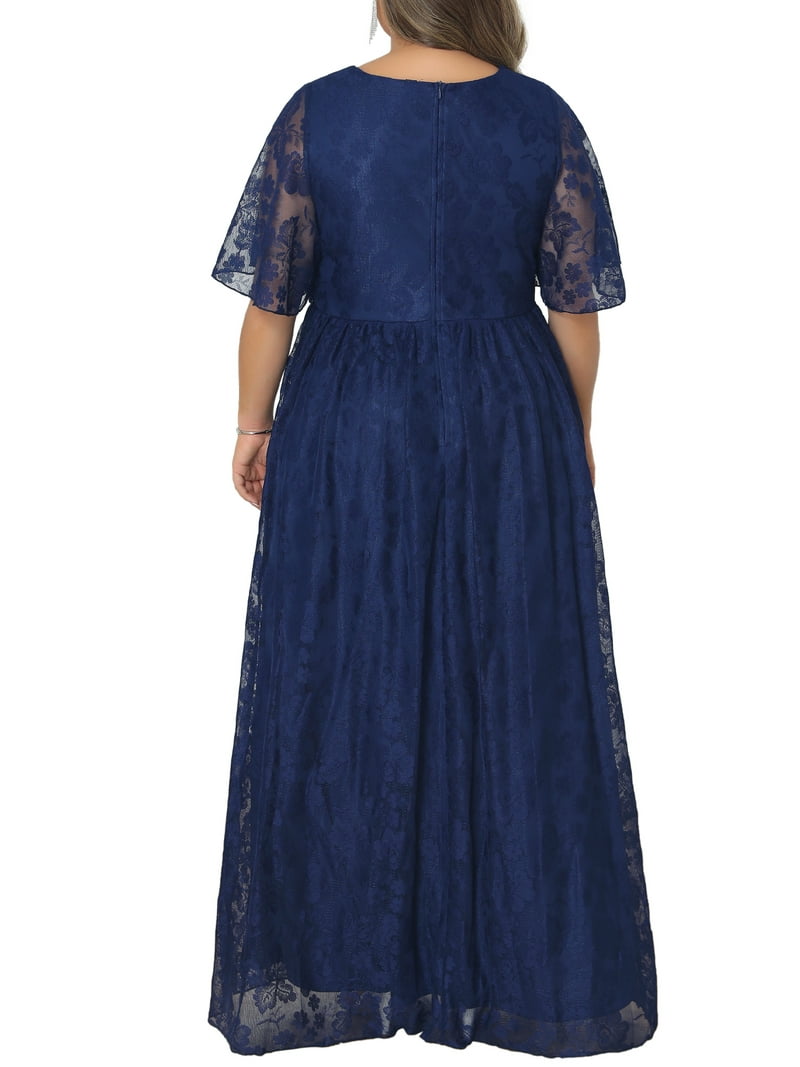 Agnes Orinda Women's Plus Size Guest Dress Ruffled Short Sleeves Mesh Embellishment Evening Gowns Formal Party Maxi Dresses with Belt 1X Navy Blue - Walmart.com Agnes Orinda Women's Plus Size Guest Dress Ruffled Short Sleeves Mesh Embellishment Evening Gowns Formal Party Maxi Dresses with Belt 1X Navy Blue - Walmart.com