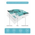 thumbnail image 5 of Quilts Twin-XL Size Bedding Set, Turquoise Pink Lightweight Quilted Comforter, Modern Abstract Art Botanical Soft Reversible Bedspread Coverlet with Pillow Covers for All Season, 68" x 98", 5 of 7