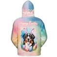 thumbnail image 2 of Happy Easter Bernese Mountain Dog with Bunny Ear Headband and Flowers All Over Print 3D Hoodie Unisex Merch Hoodies Berner Lover Gifts - 13001, 2 of 6
