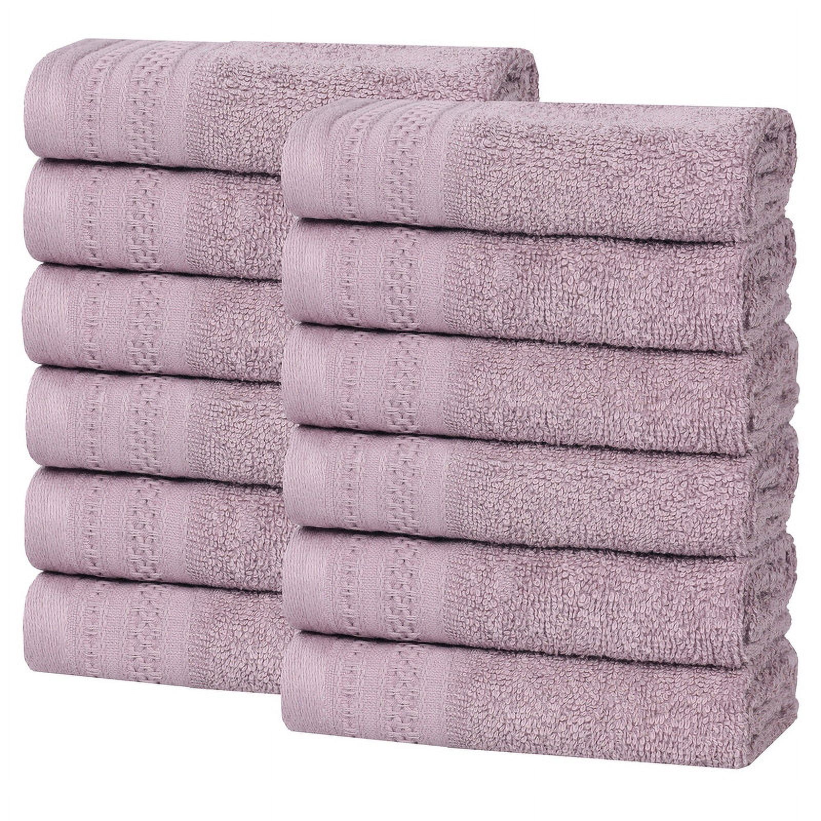 Superior Honeycomb Cotton Medium Weight Face Towels Washcloths, Set of 6, Sea Fog