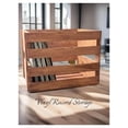 thumbnail image 3 of Stained Wooden Vinyl Record Crate, Handcrafted LP Storage Box for 12-Inch Records, 3 of 6