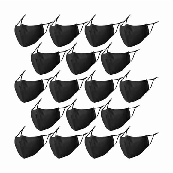 18 Pack Reusable Cloth Face Masks Washable Cotton Face Mask Adjustable Breathable Fabric Mask