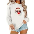 thumbnail image 2 of Craaazy Women's Christmas Santa Graphic Sweatshirt Casual Long Sleeve Crewneck Pullover Holiday Winter Tops Gifts, 2 of 4