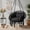 Black, variant on Hanging Hammock Chair W/Large Padded Cushion, Macrame Swing Chair For Porch, Max 350 Lbs Capacity Hanging Swing For Adults & Teens, Comfy Hammock For Bedroom Relaxing Reading Napping