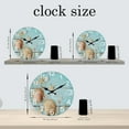 thumbnail image 3 of Seashell Coastal Wall Clock Battery Operated 12 Inch - Wood Analog Clock Silent Non-Ticking - Round Wall Clock for Kitchen, 3 of 6