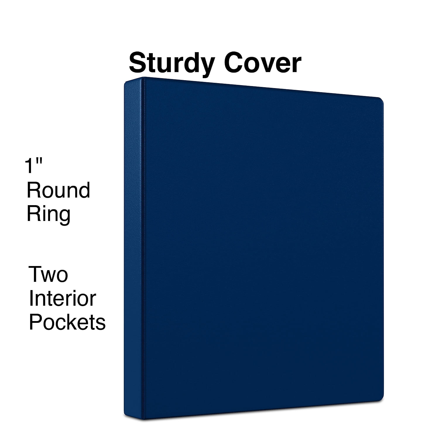 Staples Simply 1-Inch Round 3-Ring Non-View Binder Navy (26646) 1337691