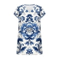 thumbnail image 7 of Dreluolixua Shirt Women Satin Plus Size V Neck Tee Lightweight Short Sleeve Shirt Print Soft Tops, 7 of 7