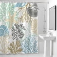thumbnail image 2 of Summer Marine Life Shower Curtain, Graffiti Corals Shell Sea Conch Starfish Colorful Waterproof Shower Curtain Set with 12 Hooks Lightweight Bath Curtains Fabric Bathroom Decor 36x72 Inches, 2 of 9