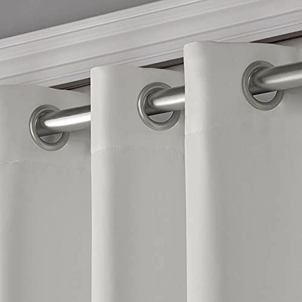 Exclusive Home Curtains Sateen Twill Woven Room Darkening Blackout Wide Patio Grommet Top Single Curtain Panel, 100x96, Vanilla
