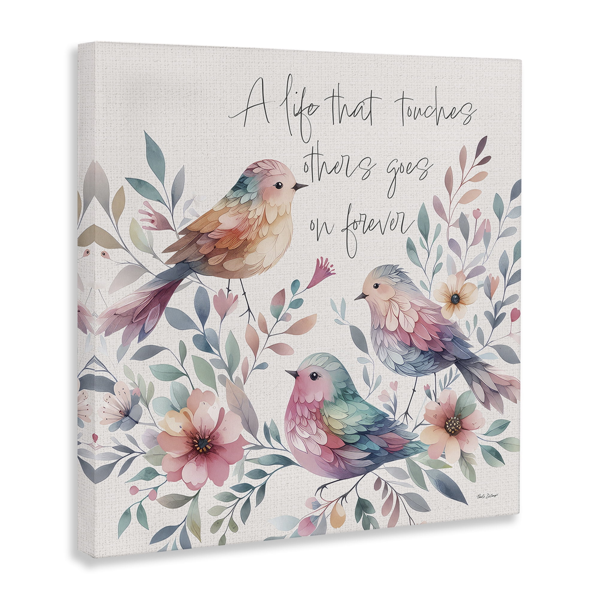 Stupell Industries Life That Touches Others Plants & Flowers Painting Wrapped Canvas Art Print Wall Art, 36 x 36