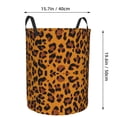 thumbnail image 4 of DouZhe Waterproof Collapsible Large Laundry Baskets, Orange Leopard Print Fashion Prints Circular Hamper with Handles, 4 of 7