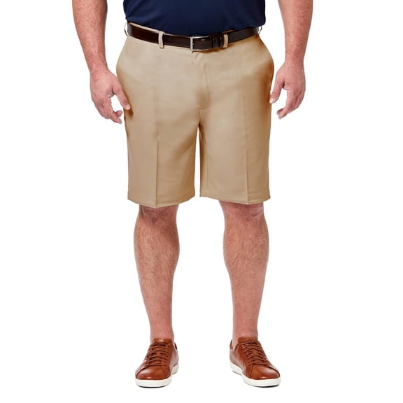 Big & Tall Haggar Cool 18 PRO Classic-Fit Flat-Front Shorts Khaki