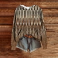 thumbnail image 2 of Kilaqueen Womens Hoodie Faux-Knit Warm Stylish Ethnic Printed Hooded Sweatshirts Vintage Drop Shoulder Sweater Pullover with Pockets, 2 of 7