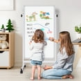 thumbnail image 6 of Maxtek Rolling White Board, 48 x 24 Height Adjustable Whiteboard on Wheels, Large Magnetic Standing Mobile Easel Board, Double-Sided with Stand for Office, Home, and Classroom, 6 of 7