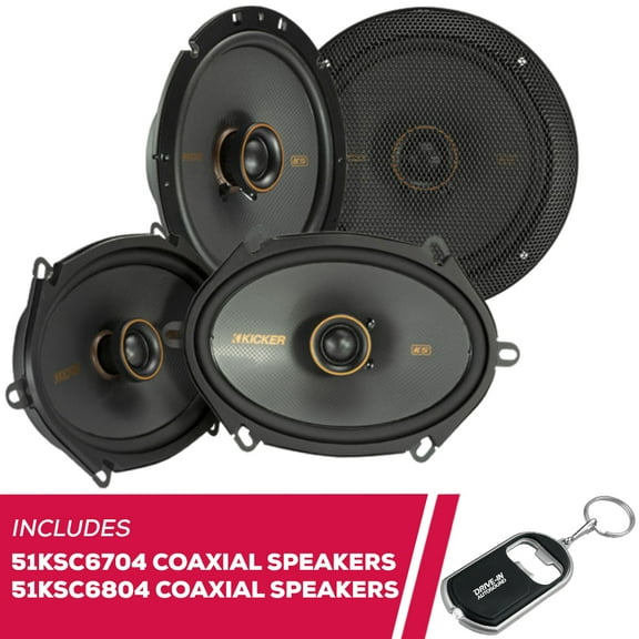 New Kicker KS-Series 51KSC6704 6.75" and 51KSC6804 6"x8" 4 Ohms Coaxial Speakers
