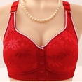 thumbnail image 3 of Baodmurt Soutiens-gorge à Fermeture avant pour Femmes, Détente et Sommeil, Lingerie Grande Taille, sous-Vêtements, Rouge 40ABC, 3 of 3