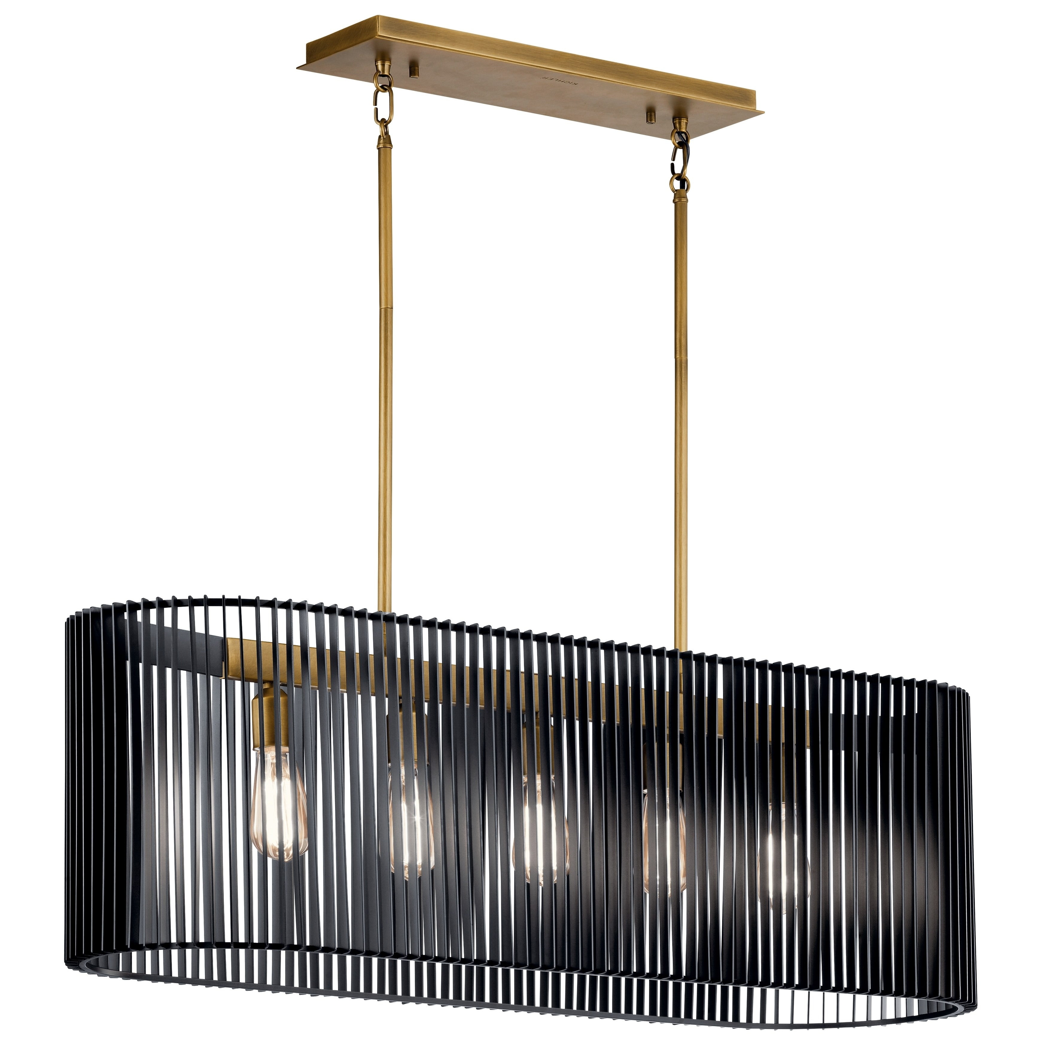 Kichler Lighting Linara Five Light Linear Chandelier Black Finish Kichler Lighting Linara Five Light Linear Chandelier Black Finish