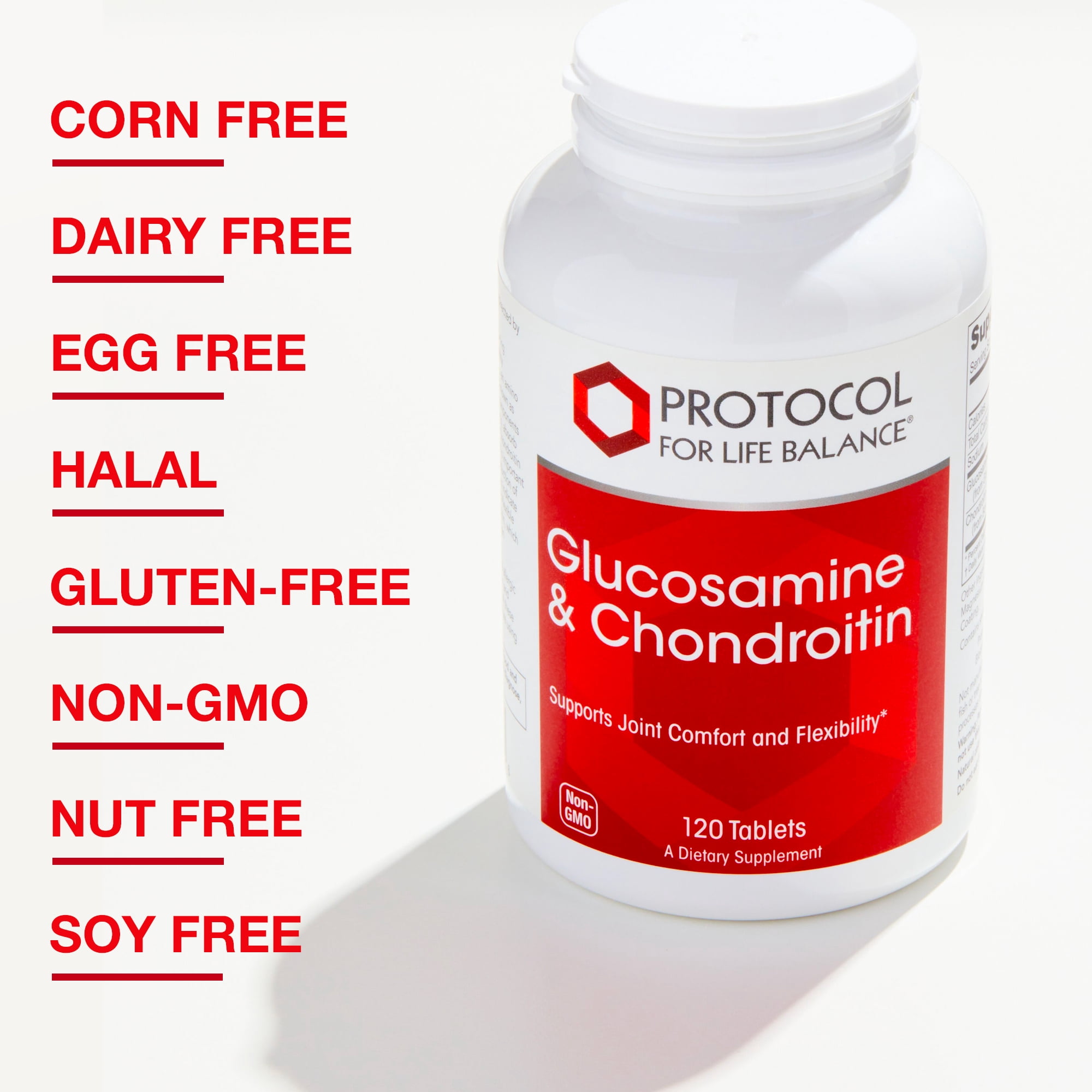Protocol For Life Balance - Glucosamine and Chondroitin - Extra Strength Formula to Support Healthy Joint Function and Promotes Stronger Bones and Cartilage - 120 Tablets