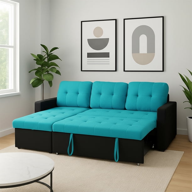 Bossa | Sofá Modular de 2 Plazas Sofácama convertible 2 en 1 para Sala con Cojines Multifuncional Edmond 207 cm x 68 cm x 41 cm