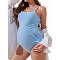 thumbnail image 2 of Maternity Swimsuit Bathing Suit Spaghetti Straps Adjustable Light Blue L, 2 of 9