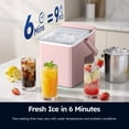 thumbnail image 4 of SIMZLIFE Portable Countertop Ice Maker Machine, 26 lbs Ice Per Day, 9 Bullet Ice Cubes Ready in 6 Minutes, Small & Large Ice Sizes, Self-Cleaning, 1.1L Water Tank, Ice Scoop & Basket, Pink, 4 of 12