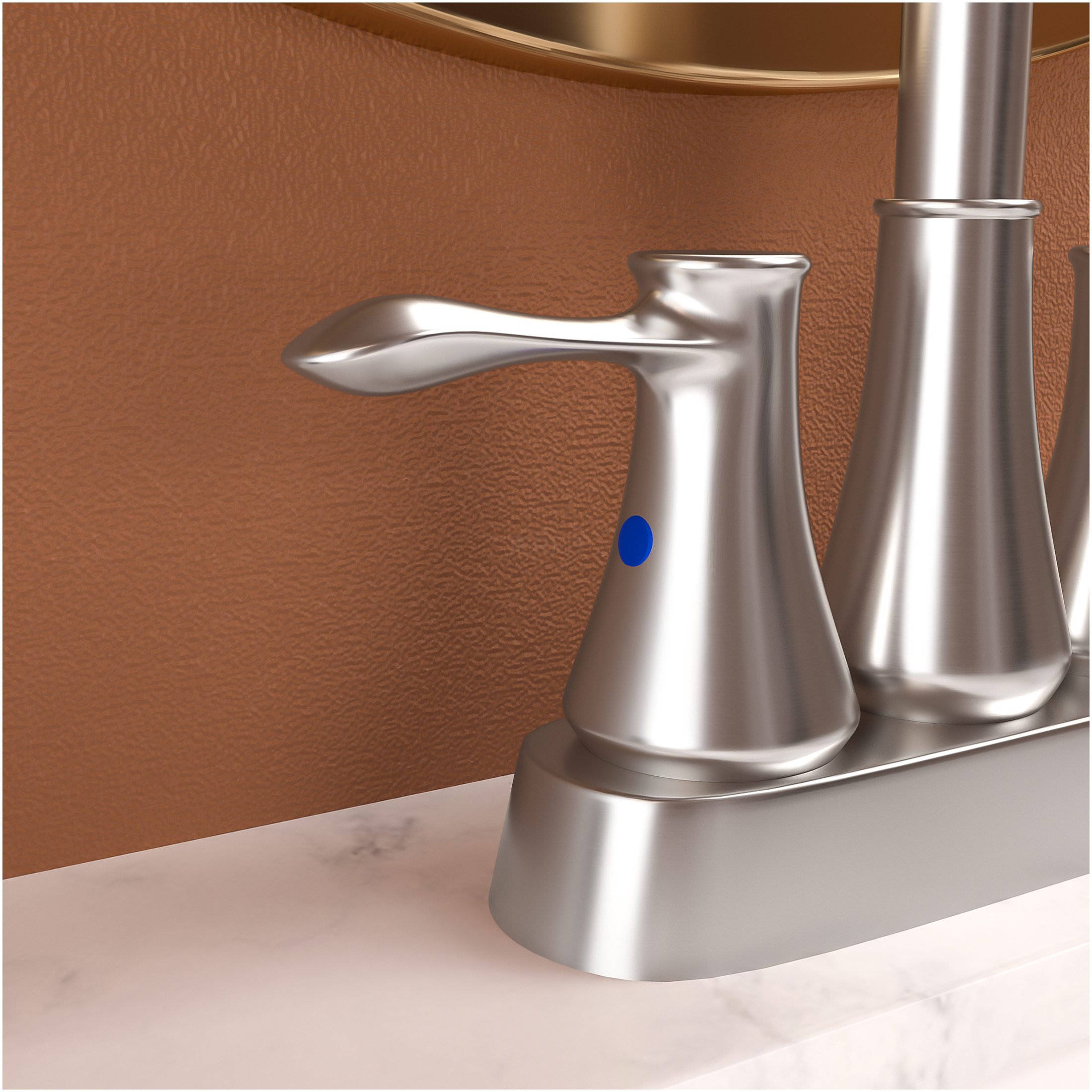 JERFIT 4-inch Centerset Bathroom Sink Faucet with Pop-Up Drain, Brushed Nickel Finish, 2-Handle Deck Mount for Vanity