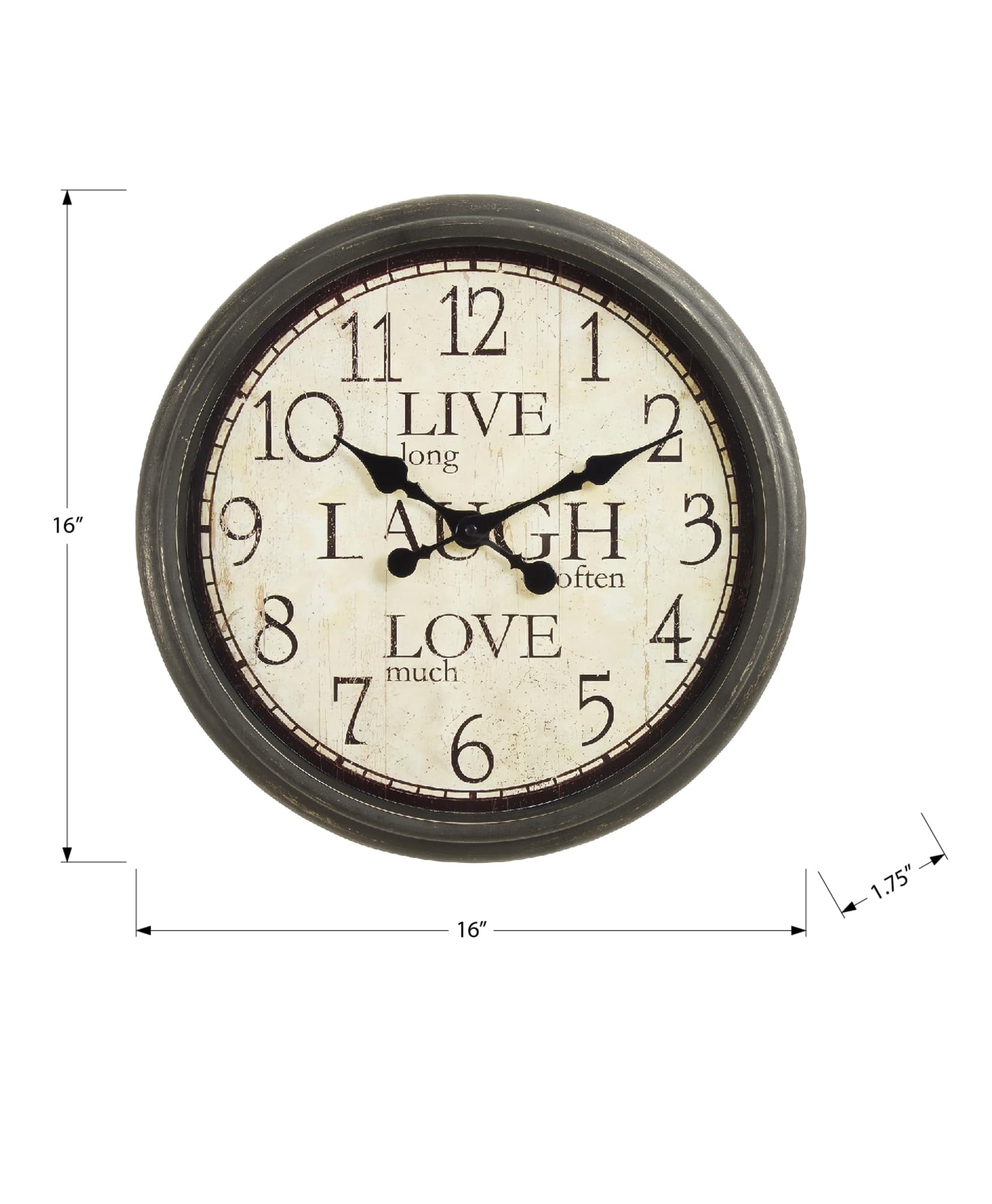 Clocks - 16" Round - Wall Clock - Antique Brown - Transitional