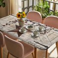 thumbnail image 3 of Texas Star Vintage Table Cloths for 5 Foot Rectangle Tables, Brown Retro Berry Beige Wooden Patio Waterproof Elastic Fitted Tablecloths, Washable Rectangular Table Cover for Camping, 3 of 8