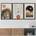 thumbnail image 3 of wall26 Framed Canvas Print Wall Art Set Mid-Century Geometric Desert Plant Landscape Nature Abstract Illustrations Modern Art Bohemian Decorative for Living Room, Bedroom, Office - 24"x36"x3 Black, 3 of 5