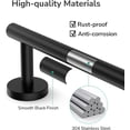 thumbnail image 2 of Fil-Fresh Matte Black Towel Bar, 24-Inch Wall Mounted Towel Rack, Heavy Duty Stainless Steel Towel Holder, Rustproof Bath Towel Rod for Bathroom, Home & Apartment Essentials, 2 of 8